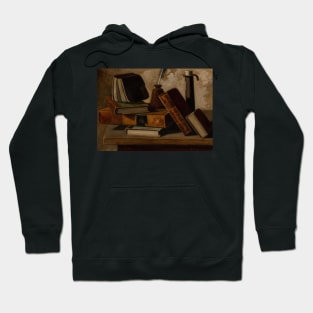 Still Life with Books, Inkpot, and Candlestick by John Frederick Peto Hoodie